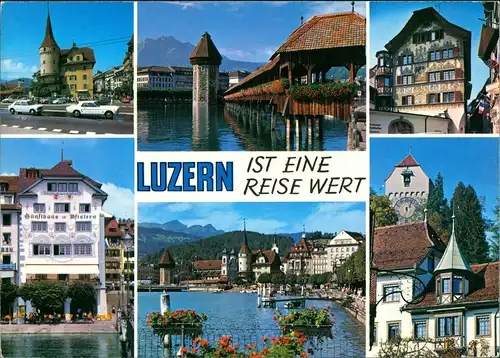 Luzern Lucerna Stadtteilansichten 6 Foto-Ansichten Mehrbild-AK 1993