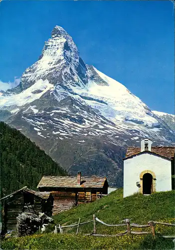 Zermatt Umlandansicht mit Matterhorn Findeln et le Cervin 1983