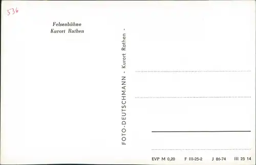 Ansichtskarte Rathen Felsenbühne DDR Ansicht Foto-Deutschmann 1974