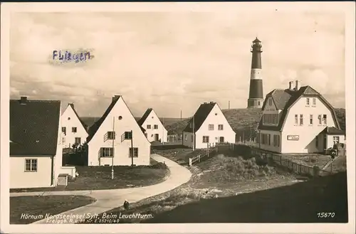 Hörnum (Sylt) Hörnem (  Partie mit Wohnhäuser am Leuchtturm, Lighthouse 1943