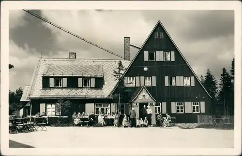 Altenberg (Erzgebirge) Waldschänke Altes Raupennest Personen   Eingang 1962