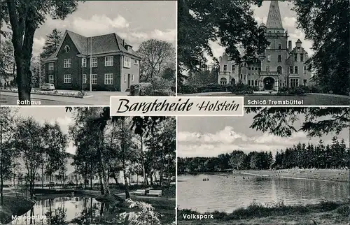 Bargteheide Mehrbild-AK Volkspark, Rathaus, Schloss Tremsbüttel 1966