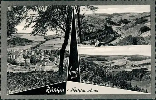 Ansichtskarte Züschen-Winterberg Gruss-aus-AK 3 Teilansichten des Ortes 1964