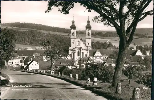 Ansichtskarte Zwiefalten Blick auf Klosterkirche v.d. Landstrasse 1960