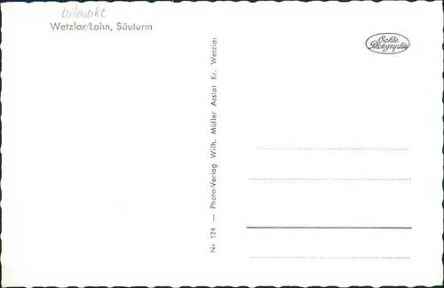 Ansichtskarte Wetzlar Säuturm 1960