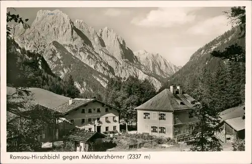 Ramsau bei Berchtesgaden Ortsteil Hirschbichl gegen Mühlsturzhörner Berge 1953