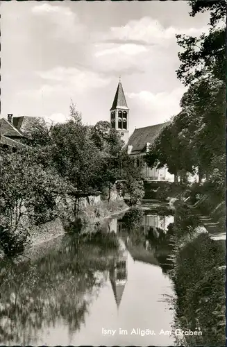 Ansichtskarte Isny Bachlauf Partie Am Graben 1963