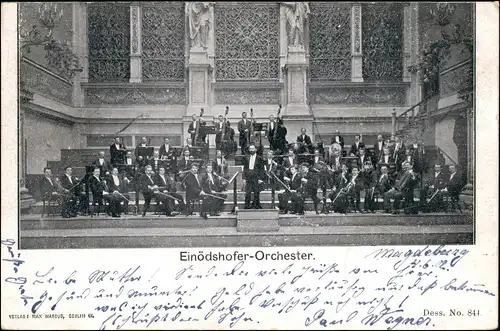 Ansichtskarte Magdeburg Einödshofer-Orchester Musiker Dirigent 1902