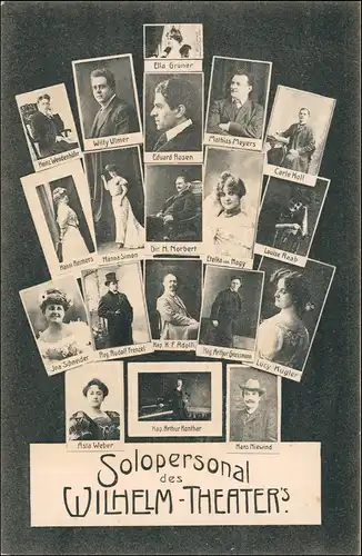 Magdeburg Solo-Personal Wilhelm-Theater (19 Schauspieler Fotos & Namen) 1910