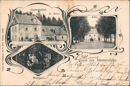 Ansichtskarte Alfeld (Leine) MB: Gasthaus Wernershöhe 1908
