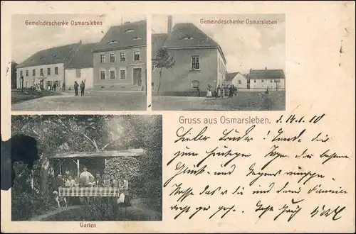 Ansichtskarte Osmarsleben-Güsten 3 Bild Gemeindeschenke 1910