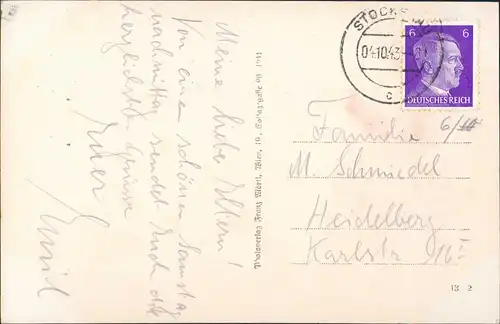 Ansichtskarte Stockerau Hauptstraße - Geschäfte 1943
