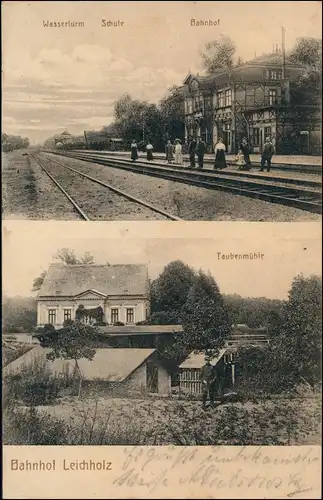 Leichholz (Neumark) Drzewce Bahnho, Wasserturm,  Schwiebus Sternberg 1912