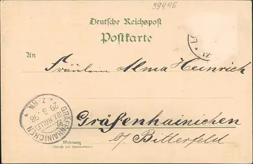 Litho AK Löderburg-Staßfurt Stassfurt Salzbergwerk, Schloß, Post 1898