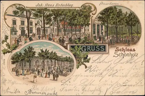 Litho AK Niederschönhausen-Berlin Pankow - Schloß Restauration 1901