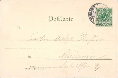 Litho AK Neudamm (Neumark) Dębno Totale, Bahnhof, Post 1898
