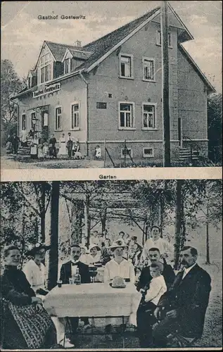 Ansichtskarte Gostewitz-Riesa 2 Bild Gasthaus 1913