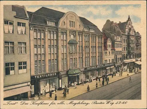 Magdeburg Kaufhaus "Für Alle", Textilhaus, Geschäfte Breiter Weg Breiteweg 1925