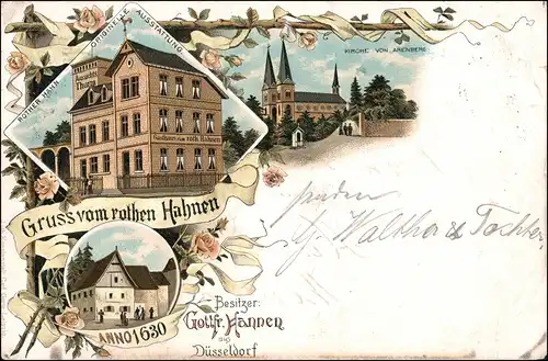 Ansichtskarte Litho AK Arenberg-Koblenz Gasthaus Rother Hahnen MB 1897