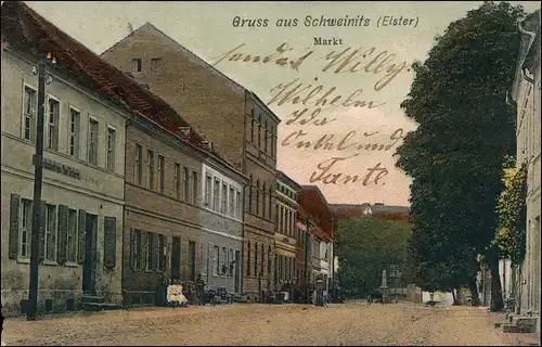 Ansichtskarte Schweinitz (Elster)-Jessen Markt 1906