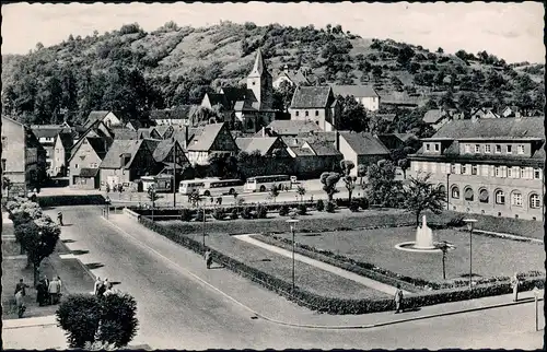 Ansichtskarte Bad Orb Teilansicht Strassen Partie mit Park Anlage 1963