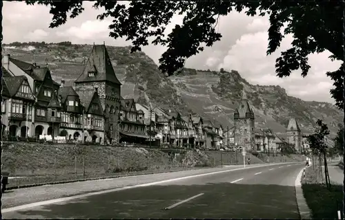 Ansichtskarte Bacharach Rheinufer-Straße (heutige Bundesstrasse 9) 1960