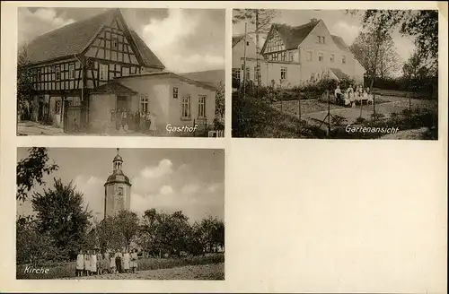 Ansichtskarte Wernsdorf-Berga (Elster) Gasthof, Garten b. Zeitz Jayna 1928