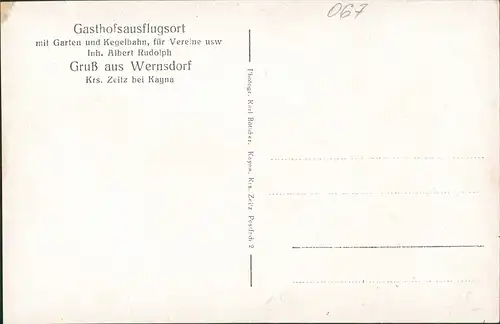 Ansichtskarte Wernsdorf-Berga (Elster) Gasthof, Garten b. Zeitz Jayna 1928