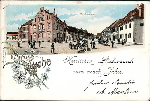 Ansichtskarte Litho AK Raguhn-Jeßnitz Hauptstraße Gruss aus 1904