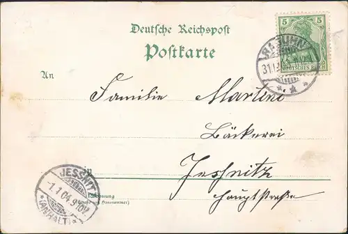 Ansichtskarte Litho AK Raguhn-Jeßnitz Hauptstraße Gruss aus 1904
