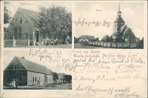 Ansichtskarte Spaatz-Havelaue Gasthof Herms, Kirche 1903