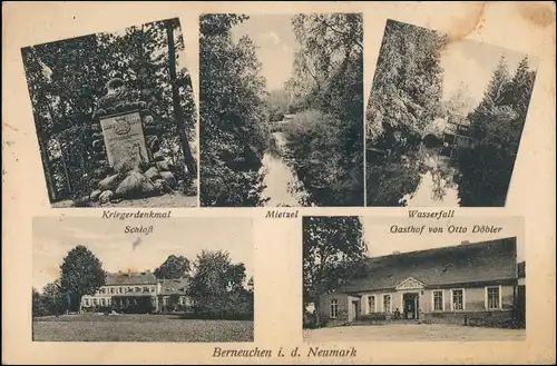 Postcard Berneuchen Barnówko MB Schloß, Gasthof b Neudamm Soldin 1926