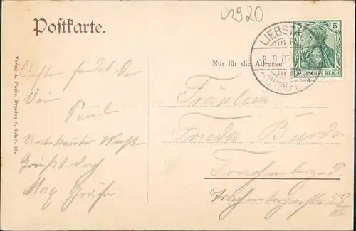 Ansichtskarte Döbra-Liebstadt Stadt, Gasthaus 1907