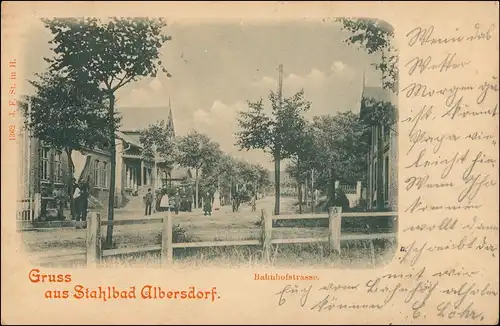 Ansichtskarte Albersdorf (Holstein) Bahnhofstraße 1899