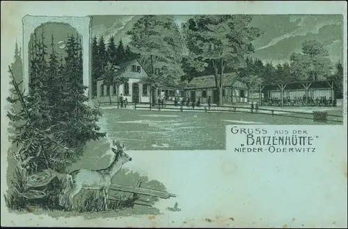 Ansichtskarte Niederoderwitz-Oderwitz Batzenhütte MB Mondscheinlitho 1907