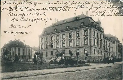 Ansichtskarte Schweinfurt Straßenpartie Justizgebäude 1907