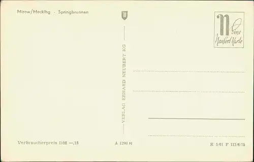 Ansichtskarte Mirow Straßenpartie 1961