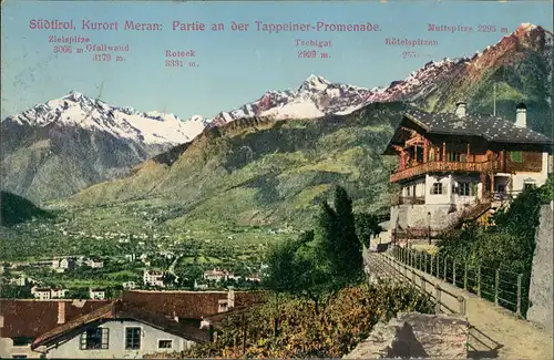 Cartoline Meran Merano Südtirol Tappeiner-Promenade 1913