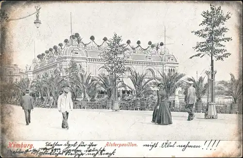 Ansichtskarte Hamburg Alsterpavillon - Künstlerkarte 1905