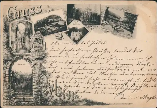 Ansichtskarte Hain-Oybin Vorläufer AK MB Gruss gel. Zittau 1891