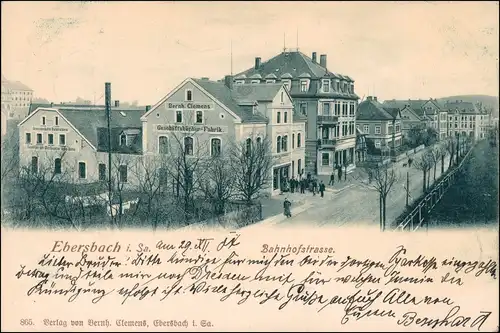 Ebersbach/Sa.-Ebersbach-Neugersdorf Bahnhofstraße Fabrik Bern Clemens 1904