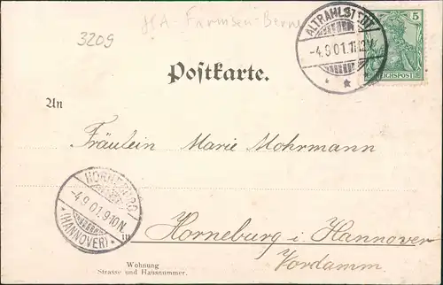 Ansichtskarte Altrahlstedt-Hamburg Framsen - Straße, Gasthaus 1901