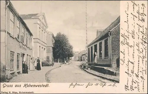 Ansichtskarte Hohenwestedt Straßenpartie Gasthaus 1904