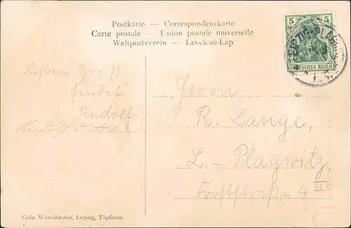 Ansichtskarte Leipzig Künstlerkarte Abschied der Abiturienten 1907