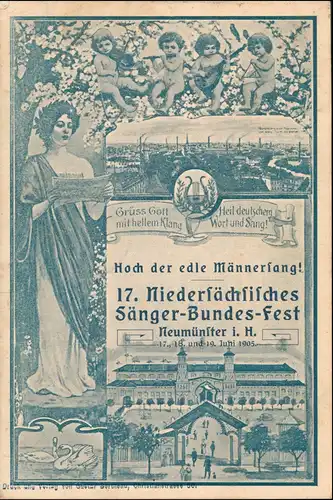 Neumünster MB Jugendstil Sängerbundesfest Jugendstil Engel 1905