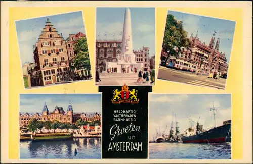 Postkaart Amsterdam Amsterdam MB: Häuser, Denkmal 1968
