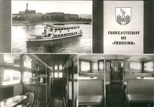 Magdeburg Fahrgastschiff DDR Schiff MS FROHSINN, Weiße Flotte Elbe 1982