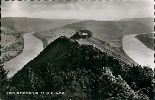 Ansichtskarte Alf-Bullay Berghotel Marienburg Panorama Fernansicht 1974