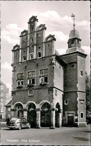 Ansichtskarte Meppen Rathaus Partie altes Auto 1963