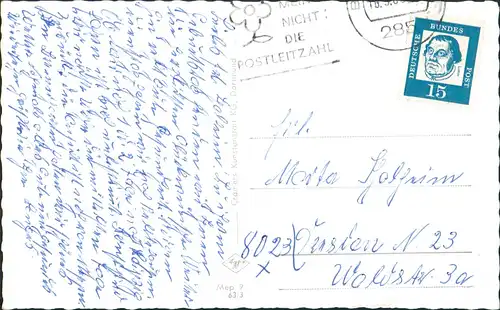 Ansichtskarte Meppen Rathaus Partie altes Auto 1963